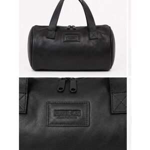 🖤 Parker Clay Black Leather Barrel Duffel Bag